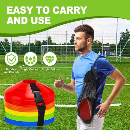Ashsajkd(Set of 25/50/100 - Agility Soccer Cones with Carry Bag and for ï¼?Football Cones for