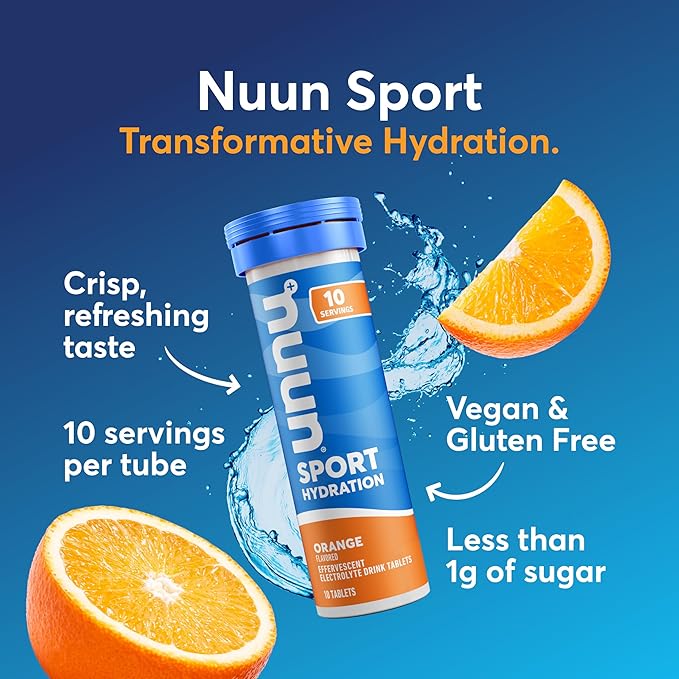 Nuun Sport Electrolyte Tablets with Magnesium, Calcium, Potassium, Chloride & Sodium, Gluten Free &