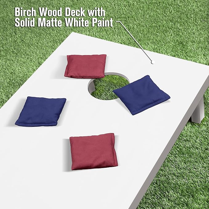 GoSports 4 ft x 2 ft Regulation Size Wooden Cornhole Boards Set - Includes Carrying Case and Over