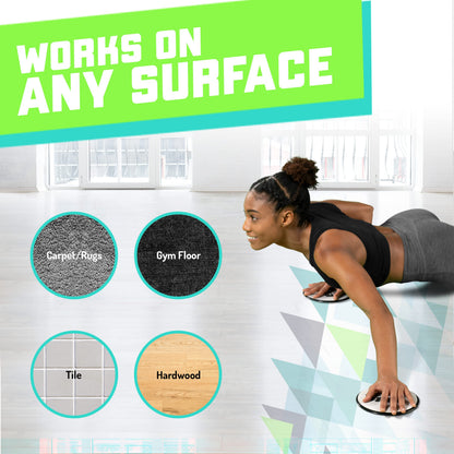 Elite Sportz Core Sliders For Working Out | Dual Sided Home Core Workout Equipment For Carpet &