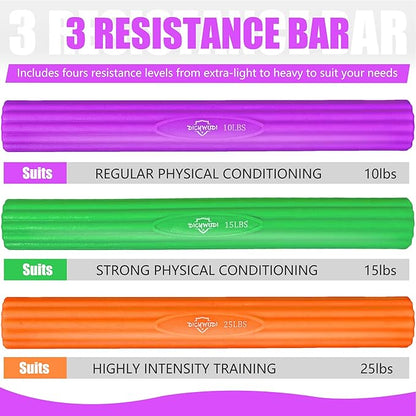Flex Therapy Bar,Twist Bar for Physical Therapy & Resistance Bar for Golfers