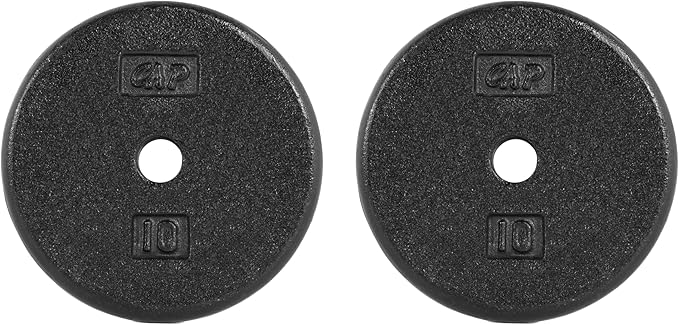 CAP Barbell Standard 1-Inch Cast Iron Weight Plates - Singles & Sets | 1.25-50 lbs | Multiple