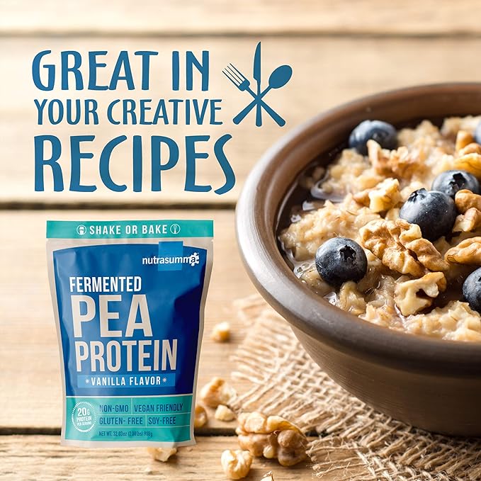 Pea Protein Powder, Vanilla Vegan Flavor, 100% Plant Based, No Artificial Sweeteners, Non-GMO