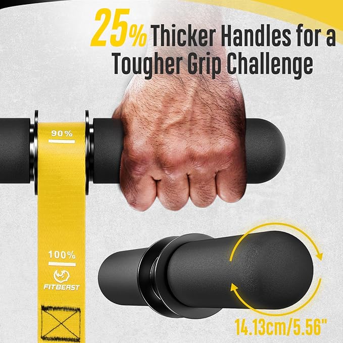 FitBeast Forearm Strengthener & Forearm Exerciser, Wrist Roller with Thicker Handle, Forearm