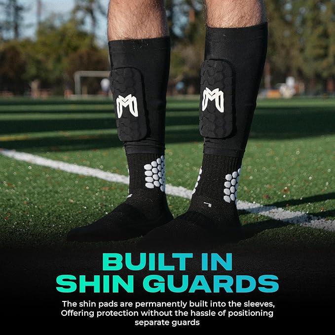Mini Shin Guards Soccer – Built in Shin Pad Sleeves for Mens, Women, Teens - Small Shin Guards