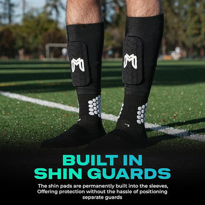 Mini Shin Guards Soccer – Built in Shin Pad Sleeves for Mens, Women, Teens - Small Shin Guards