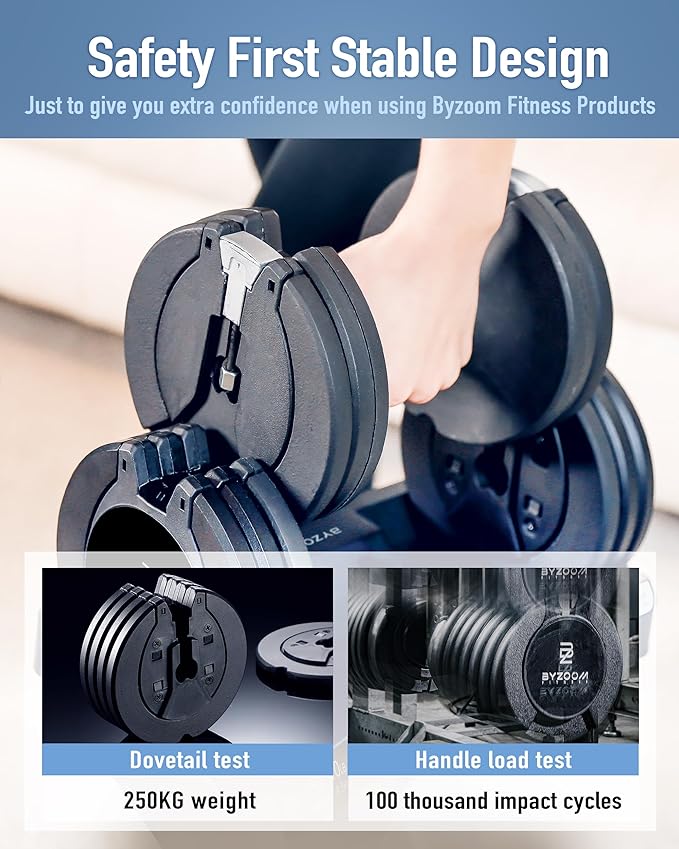 Adjustable Dumbbell – 12.5/25lb Single Unit OR Set of 2 – 5-in-1 Adjustable Weight for Home Gym