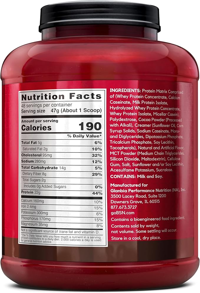 BSN SYNTHA-6 Whey Protein Powder, Micellar Casein, Milk Protein Isolate Powder, Chocolate Cake