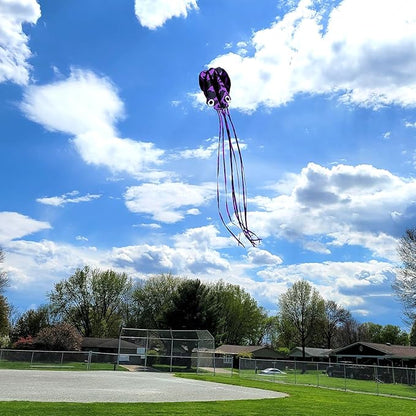 Octopus Kites for Kids & Adults Easy to Fly, 24”x 158” Large Soft Kite Kit for Boys and Girls