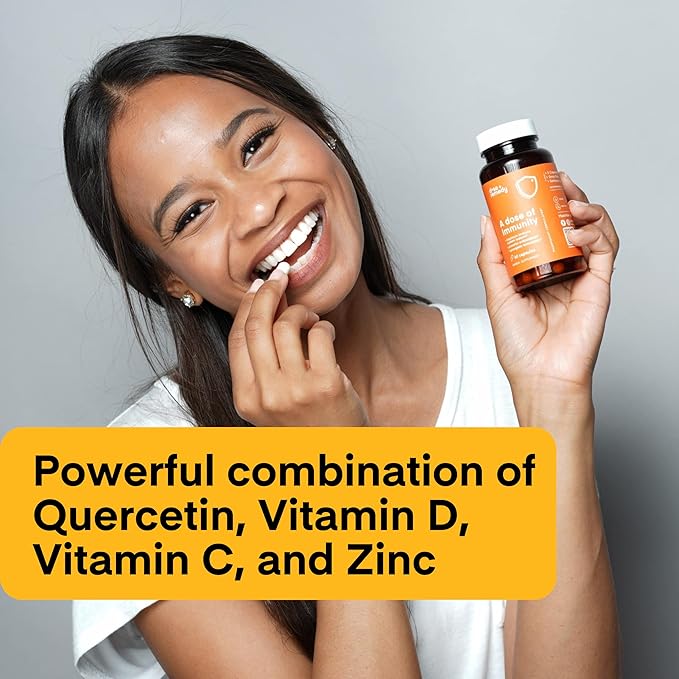 A Dose of Immunity Quercetin with Vitamin C and Zinc, Vitamin D, 500mg Quercetin Bromelain with