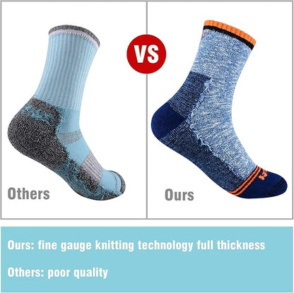 FEIDEER Men's Hiking Walking Socks, Multi-Pack Wicking Cushioned Outdoor Recreation Hiking Socks