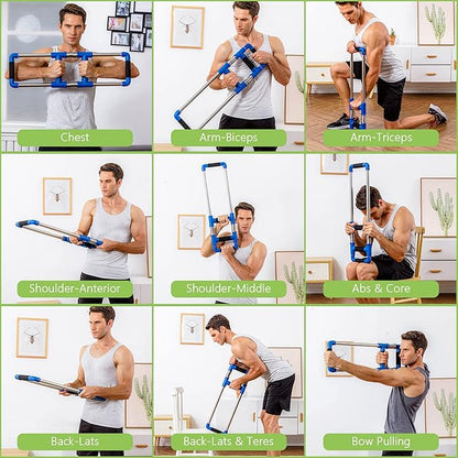 Push Down Bar Machine - Chest Expander at Home Workout Equipment, Arm Exerciser - Portable Spring