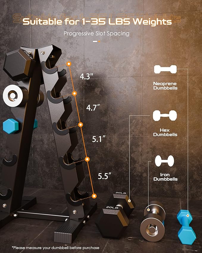 Dumbbell Rack Stand Only, Weight Rack for Dumbbells Compact A-Frame Home Gym Space Saver (480/800