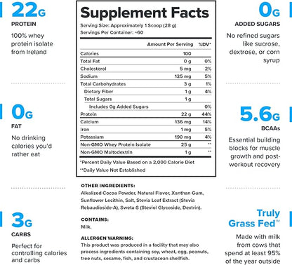 LEGION Whey+ Protein Whey Isolate from Grass Fed Cows - Whey Protein Isolate Powder Low Calorie