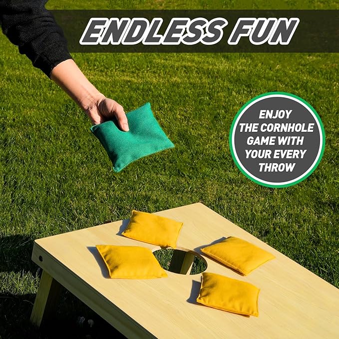 Cornhole Bags Set of 8 Regulation Corn Hole Bean Bags for Cornhole Game, Professional Weather