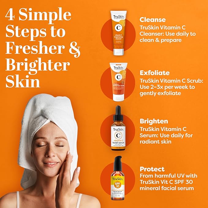 TruSkin Vitamin C Gentle Face Scrub - Brightening Daily Face Exfoliator for All Skin Types