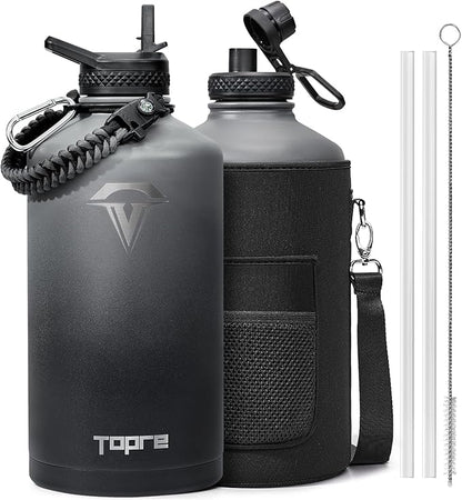 128 oz Insulated Water Bottle,One Gallon Water Flask Stainless Steel Vacuum, Cold for 48