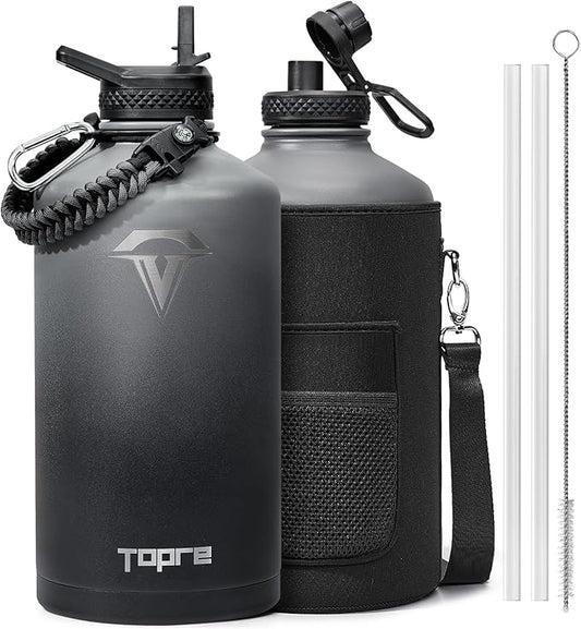 128 oz Insulated Water Bottle,One Gallon Water Flask Stainless Steel Vacuum, Cold for 48