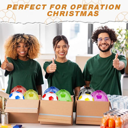 12 Set Christian Charity Donation Supplies Soccer Balls with Pumps and Drawstring Bags Soccer