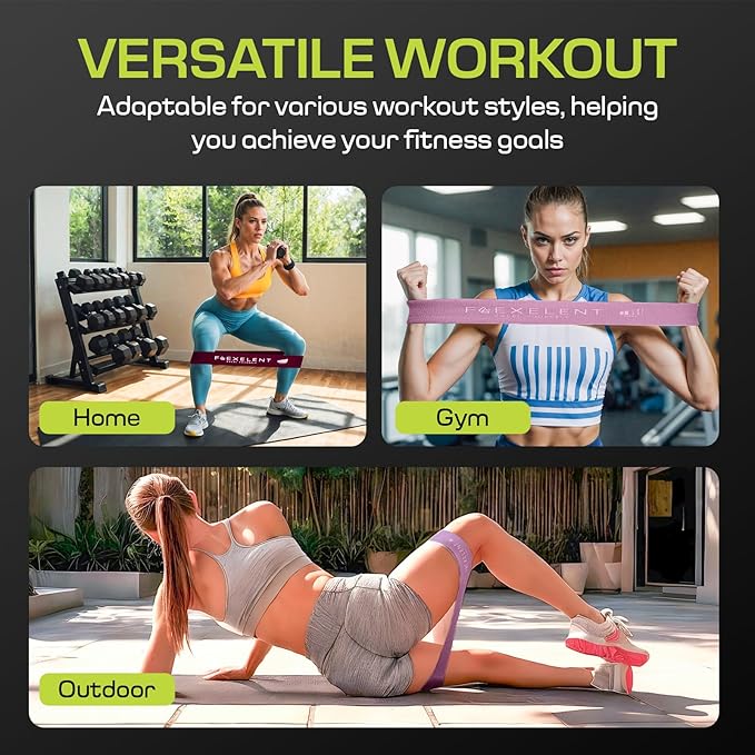 Fabric Resistance Bands for Working Out with 5 Strength Levels - Extra Light to Extra Heavy, Thick