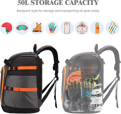Ski/Snowboard Boot Bag/Skating Bag | Excellent for Store and Transport Gear, Jacket, Helmet