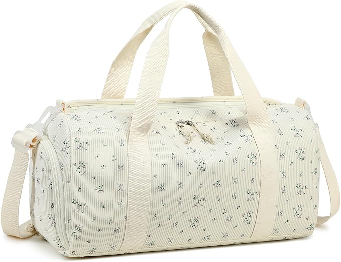 Duffle Bag for Gym Sports Women Girls Workout Travel Bag Weekender with Shoe Compartment and Wet