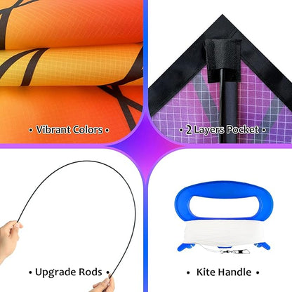 HONBO Large Delta Kite for Kids & Adults,Extremely Easy to Fly Kite for Beach Trip,String Line
