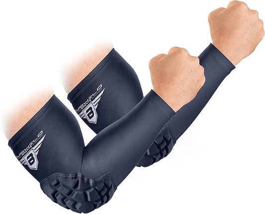 Bucwild Sports B Padded Elbow Arm Sleeves for Basketball Football Volleyball Youth & Adult Size