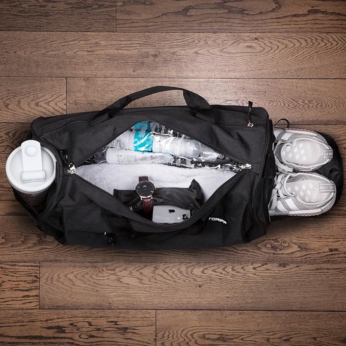 Fitgriff® Gym Bag for Men & Women with Shoe & Wet Compartment - Duffle Bag for Travel, Sports
