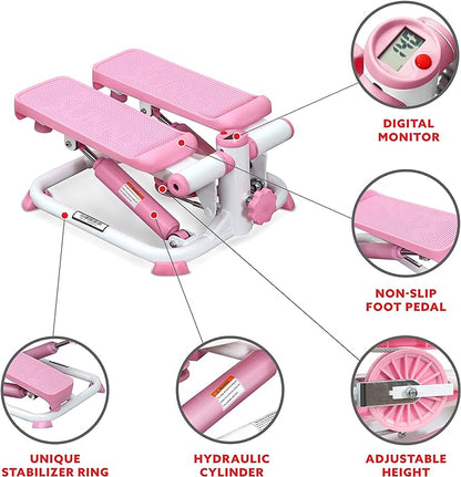 Sunny Health & Fitness Mini Steppers for Exercise at Home, Stair Step Workout Machine, Full Body