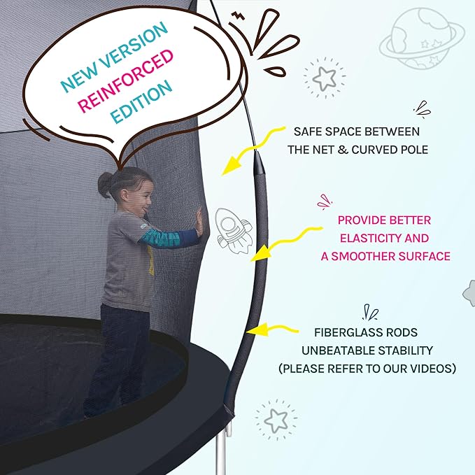 SkyBound 14 FT 12 FT 10FT 8FT 6FT Springless Trampoline for Kids and Adults - Recreational