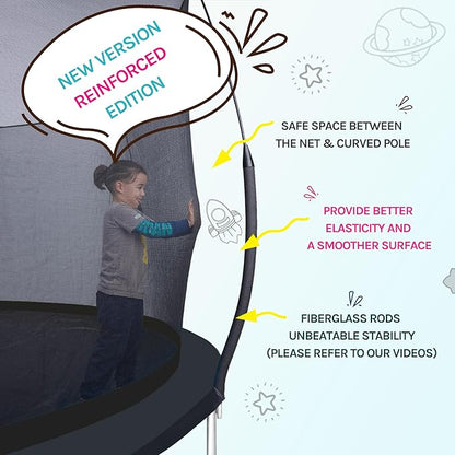 SkyBound 14 FT 12 FT 10FT 8FT 6FT Springless Trampoline for Kids and Adults - Recreational