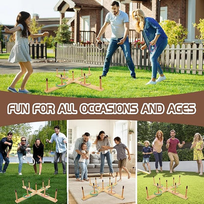 Ring Toss Game Outdoor - 33" Extra Large Outdoor Games for Adults and Family, Beechwood Giant