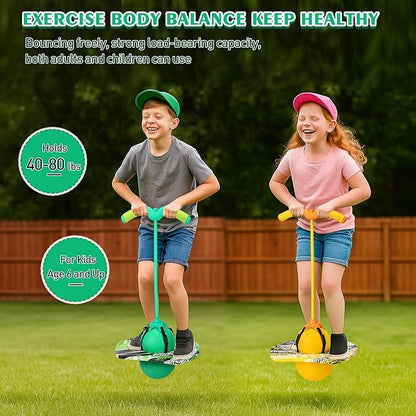 Layhit 2 Pcs Pogo Jumper with Handle for Kids Pump Pogo Ball Stick Jumper Balance Bounce Ball with