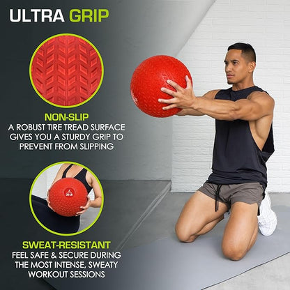 ProsourceFit Slam Medicine Balls 5, 10, 15, 20, 25, 30, 50lbs Smooth and Tread Textured Grip Dead