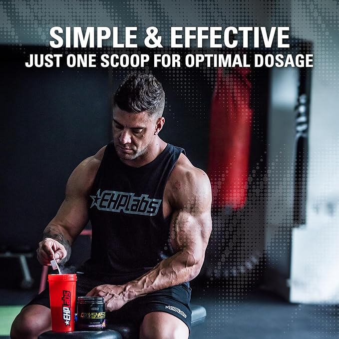 EHP Labs OxyShred Hardcore Super Dosed Pre Workout Powder - Preworkout Powder with L Glutamine &