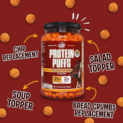 Twin Peaks Protein Puffs - (Mesquite Barbecue), Keto Friendly, Low Carb Snack (300g, 21g Protein