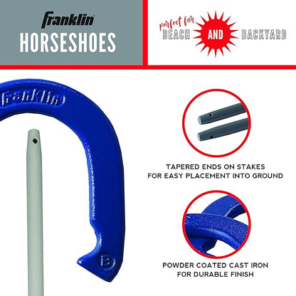 Franklin Sports Horseshoes Sets - Metal Horseshoe Game Sets for Adults + Kids - Official Weight