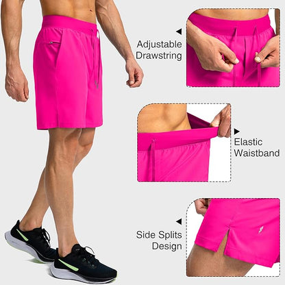 Men's Running Shorts with Zipper Pockets 9 Inch/ 7 Inch / 5 Inch Lightweight Quick Dry Gym Workout
