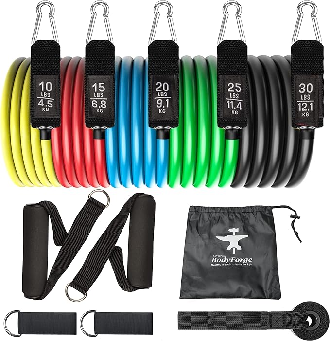 BodyForge Resistance Bands, Exercise Bands，Resistance Bands for Working Out, Work Out Bands with