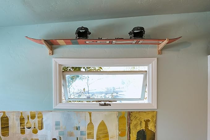 Bamboo Snowboard Wall Mount ??Horizontal Snowboard Rack for Display or Storage ??Durable Wall
