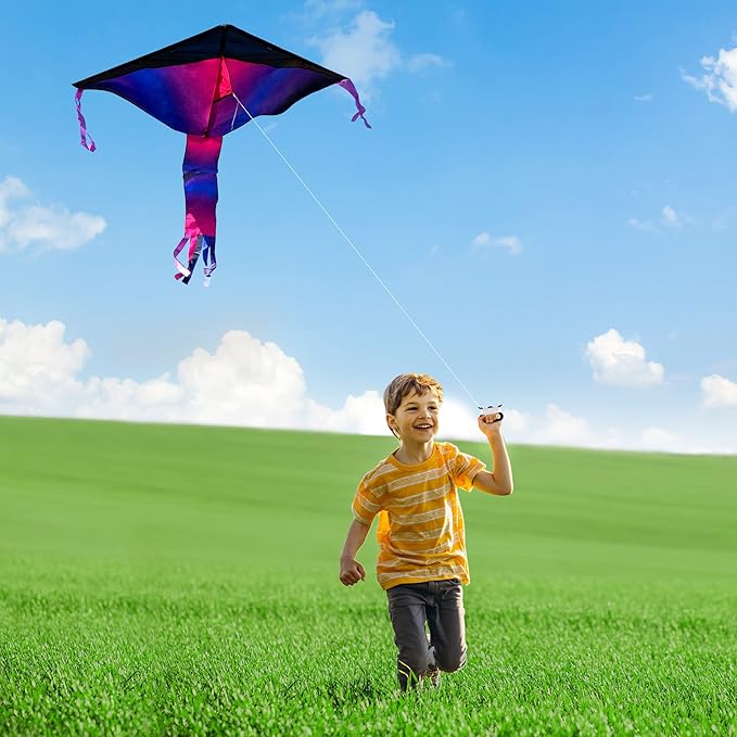 JOYIN 3 Packs Delta Multicolor Kite Warm and Cold Color Easy to Fly for Kids and Adults with 262.5