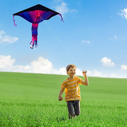 JOYIN 3 Packs Delta Multicolor Kite Warm and Cold Color Easy to Fly for Kids and Adults with 262.5