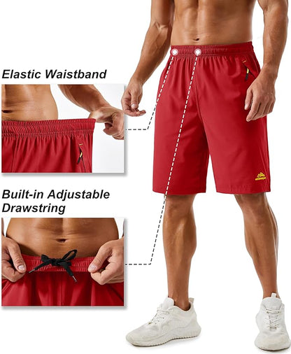 TACVASEN Men's Running Athletic Shorts 9" Quick Dry Workout Gym Shorts Lightweight Summer Shorts 3
