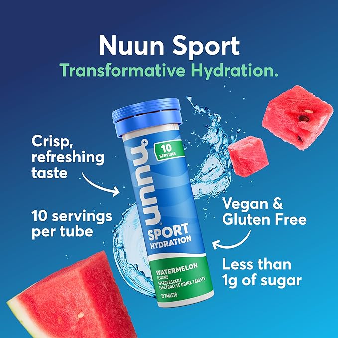 Nuun Sport Electrolyte Tablets with Magnesium, Calcium, Potassium, Chloride & Sodium, Gluten Free &