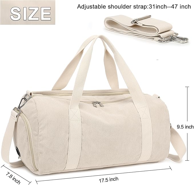Duffle Bag for Gym Sports Women Girls Workout Travel Bag Weekender with Shoe Compartment and Wet