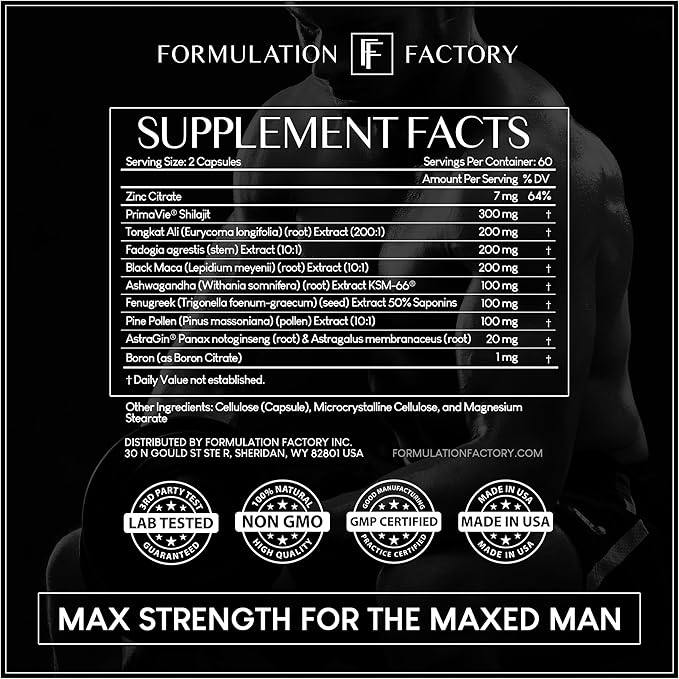 Self Obsessed MAXXED: 10-in-1 Men's Vitality Formula with Shilajit, Tongkat, Ashwagandha, Maca