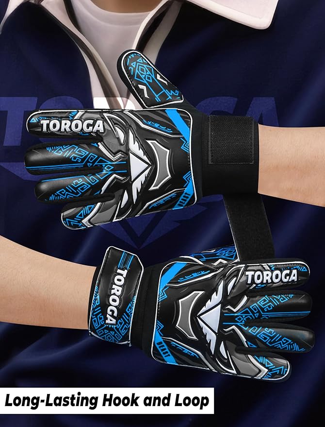 Goalkeeper Gloves for Kids & Youth – Soccer Goalie Gloves, Strong Latex Grip, Double Wrist Support