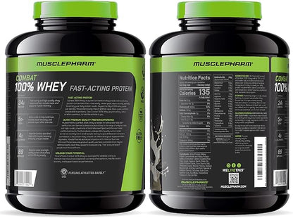 MusclePharm Combat 100% Whey Protein Powder, Cookies ?˜N??Cream Flavor, Fast Recovery & Muscle Gain