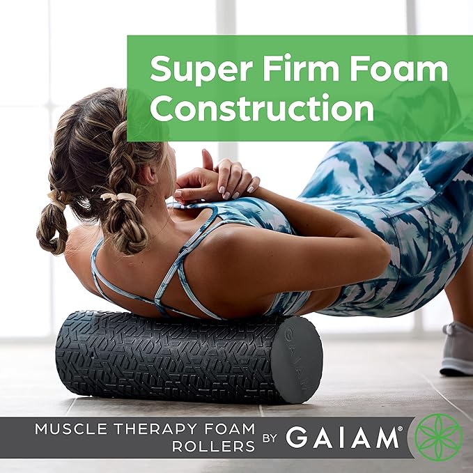 Gaiam Restore Foam Roller for Muscle Massage - Deep Tissue Muscle Massager for Sore Muscles &